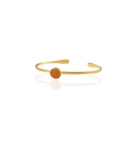 Kadir Jewellery Zirkon Taşlı Ayarlanabilir 22 Ayar Altın Kaplama Bilezik (Kırmızı)