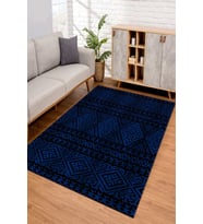 Dijital Kaymaz Taban Yıkanabilir Renkli Salon Halısı Mutfak Halısı Yolluk ND-SD-840 (Lacivert)