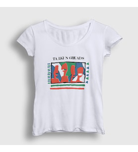Presmono Kadın Sarı Vintage Talking Heads T-Shirt 493979tt (Beyaz)