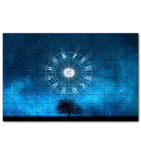 Cakapuzzle Yalnız Ağaç ve Gökyüzünde Yıldızlar Puzzle Yapboz MDF (Ahşap) (1000 Parça)