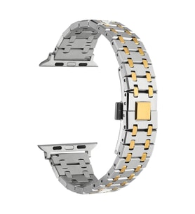 Apple Watch 42mm Zore KRD-83 Metal Kordon (Gümüş - Altın)
