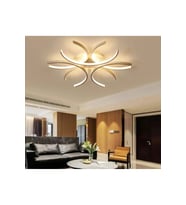 Levora Modern Tasarım - Salon - Mutfak - Yatak Odası Beyaz Işıklı Led Avize (Eskitme Altın)