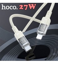 Hoco U129 Transparan Type-C to Lightning Data ve Şarj Kablosu 1m (Gri)