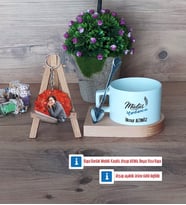 Müdür Yardımcısı Kupa Bardak Beyaz ve Fotoğraflı Ahşap Anahtarlık Hediye Öğretmenler Günü Hediyesi (Model 8)