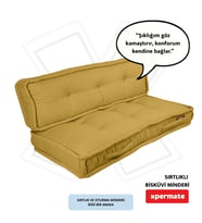 XPERMATE Bisküvi Minder Petek Önü Palet Üstü Minderi Fransız Minder Bank ve Bahçe Minderi 60X120x14 cm (Hardal)