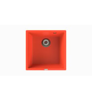 POLEX Cristalüx Granit Evye P-X40 Tezgah Altı Ve Tezgah Üstü Kare Mutfak Evyesi 53,8x44cm (Turuncu)