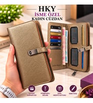 HKY Çok Kullanışlı İsme Özel Kadın Cüzdan (Bakır)