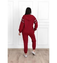 Kadın Sim Detaylı  Büyük Beden Eşofman Takımı 3671-23 (Bordo)