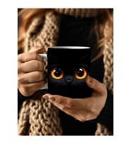 Bereli Kedi Çatlak Duvar Temalı 3 Boyutlu Tasarım Seramik Kupa Mug - Hediyelik Kupa (03)