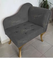 Yeni Model Ters Kol Tekli Köşe Koltuğu Josefin Bench Gold Ayak (Antrasit)