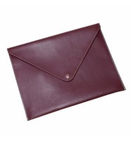 2K PU Deri A5 KÜÇÜK BOY Dosya Klasörü Belge Tutucu Su Geçirmez Portföy Zarf Dosya Klasör Kılıf A5 Çıtçıtlı Dosya 19,5X24,7 CM (Bordo)