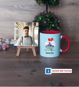 Askere Hediye Fotoğraflı Dekoratif Taş, Kupa Bardak Beyaz Hediye (Model 2)