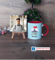 Askere Hediye Fotoğraflı Dekoratif Taş, Kupa Bardak Beyaz Hediye (Model 2)