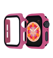 Apple Watch 42mm 1/2/3 (11/10nesil değildir) Full Kasa Korumalı Ekran Koruyucu (Koyu Pembe)