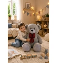 130 cm Papyonlu Büyük Ayıcık (%100 Yerli) (Gri)
