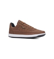 Günlük Erkek Sneaker Bağcıklı Dikişli Hafif Rahat Yürüyüş Spor Ayakkabı 013CİLT (Taba-Beyaz)