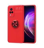 Vivo V21 Kılıf Yüzüklü Magnetli Ravel Case (Kırmızı)