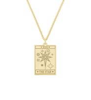 Kişiye Özel 925 Ayar Gümüş The Star Tarot Kolye (Gold)