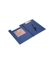 Kapaklı Sekreterlik A5 Pvc 100 Yaprak Kapasiteli Clip Board 17,5x24 cm (Mavi)