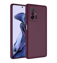 Xiaomi Mi 11T 5G Kılıf Özel Orijinal Lansman Serisi, İçi Kadife, Pürüzsüz Yumuşak ve Mat TPU Silikon (Koyu Mor)