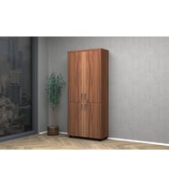 Vena Tam Kapak Ofis Dosya Dolabı 80x35x185cm (Beyaz - Ceviz)
