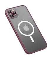 iPhone 12 Pro Kılıf Zore Mokka Lens Koruyuculu Wireless Kılıf (Koyu Mor)