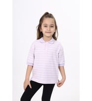 Toontoy Unisex Çocuk Çizgili Tişört (Açık Lila)