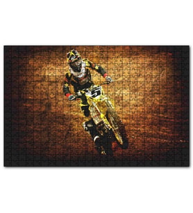 Cakapuzzle Motokros Vintage Tarzı Görsel  Puzzle Yapboz MDF (Ahşap) (1000 Parça)