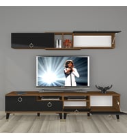 Decoraktiv Eko 5220 Mdf Gold Tv Ünitesi Tv Sehpası (Siyah - Ceviz)