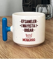 Kişiye Özel Efsaneler Mayısta Doğar Hediye T Kupa Bardak Doğum Günü Hediyesi (Mavi)