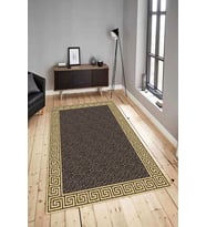 Dijital Baskılı Yıkanabilir Kaymaz Modern Renkli Salon Halısı Mutfak Halısı Yolluk ND-HY-1394 (Kahverengi)