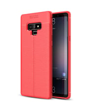 Microsonic Samsung Galaxy Note 9 Kılıf Deri Dokulu Silikon (Kırmızı)