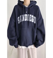 Sandiego Baskılı Oversize Sweatshirt (Lacivert)