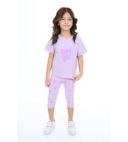 Toontoy Kız Çocuk Shıne On Baskılı Kaprili Takım (Lila)