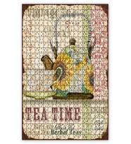 Cakapuzzle Çay Saati Vintage Görseli Puzzle Yapboz MDF (Ahşap) (500 Parça)