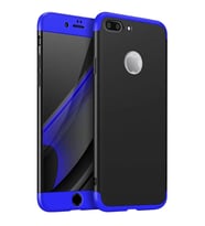 Apple iPhone 7 Plus / 8 Plus Uyumlu GKK Kılıf 360 Derece Tam Koruma (Mavi-Siyah)
