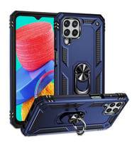 Galaxy M33 Kılıf Zore Vega Yüzüklü Standlı Zırh Kılıf (Mavi)