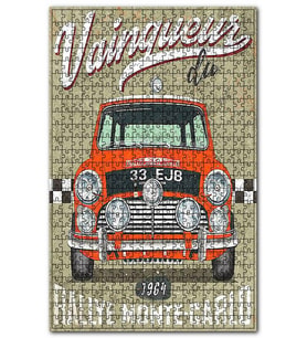 Cakapuzzle Serviste Hazırlanan Otomobil Afişli Görsel Puzzle Yapboz MDF (Ahşap) (1000 Parça)