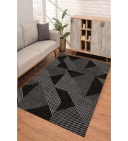Dijital Kaymaz Taban Yıkanabilir Renkli Salon Halısı Mutfak Halısı Yolluk ND-SD-936 (Antrasit)