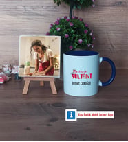 Mutfağın Sultanı Anneye Hediye Fotoğraflı Dekoratif Taş, Kupa Bardak Beyaz Hediye (Model 3)