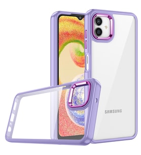 Galaxy A04E Kılıf Zore Flora Buton,Kenar Çevresi Renkli Kılıf (Lila)