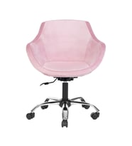 Krom Metal Ayaklı Ofis Çocuk Odası Çalışma Sandalyesi (AYARLANILABİLİR) MONOKO (Pembe)