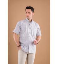 BİCAN KLASİK KESİM CEPLİ EKOSE DESEN PAMUKLU ERKEK GÖMLEK (Kahverengi)