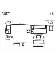 Meriç® Mitsubishi L200 Ön Torpido Kaplama Maun 16 Parça 1996-2007 (Karbon)