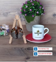 Komando Türk Kahvesi Fincanı Ahşap Altlıklı ve Fotoğraflı Ahşap Anahtarlık Hediye (Model 3)