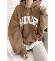 Sandiego Baskılı Oversize Sweatshirt (Bej)