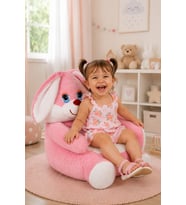 65 cm Tavşan Pelüş Bebek Çocuk Koltuğu Ayıcık Hediyeli (%100 Yerli) (Pembe)