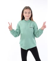 Toontoy Kız Çocuk Baskılı Sweatshirt (Yeşil)