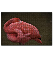 Cakapuzzle Kendine Sarılan Flamingo  Puzzle Yapboz MDF (Ahşap) (255 Parça)