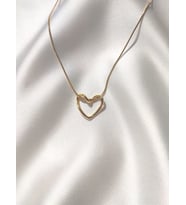 Kadın Paslanmaz Çelik Düğüm Kalp Kolye (Gold)